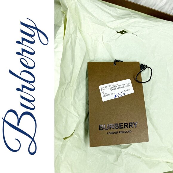 NIB BURBERRY TILLINGTON PEWTER MELANGE ANKLE WRAP SLINGBACK MULES GRAY, EU 36 - Picture 14 of 16